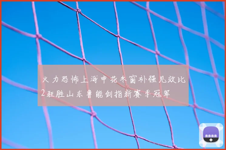 火力恐怖上海申花冬窗补强见效比2狂胜山东鲁能剑指新赛季冠军