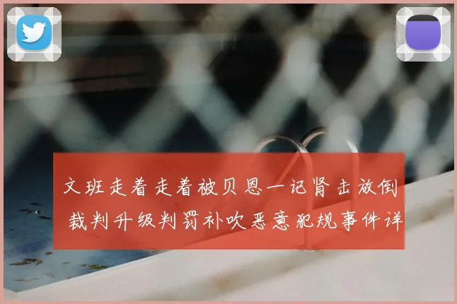 文班走着走着被贝恩一记肾击放倒 裁判升级判罚补吹恶意犯规事件详解